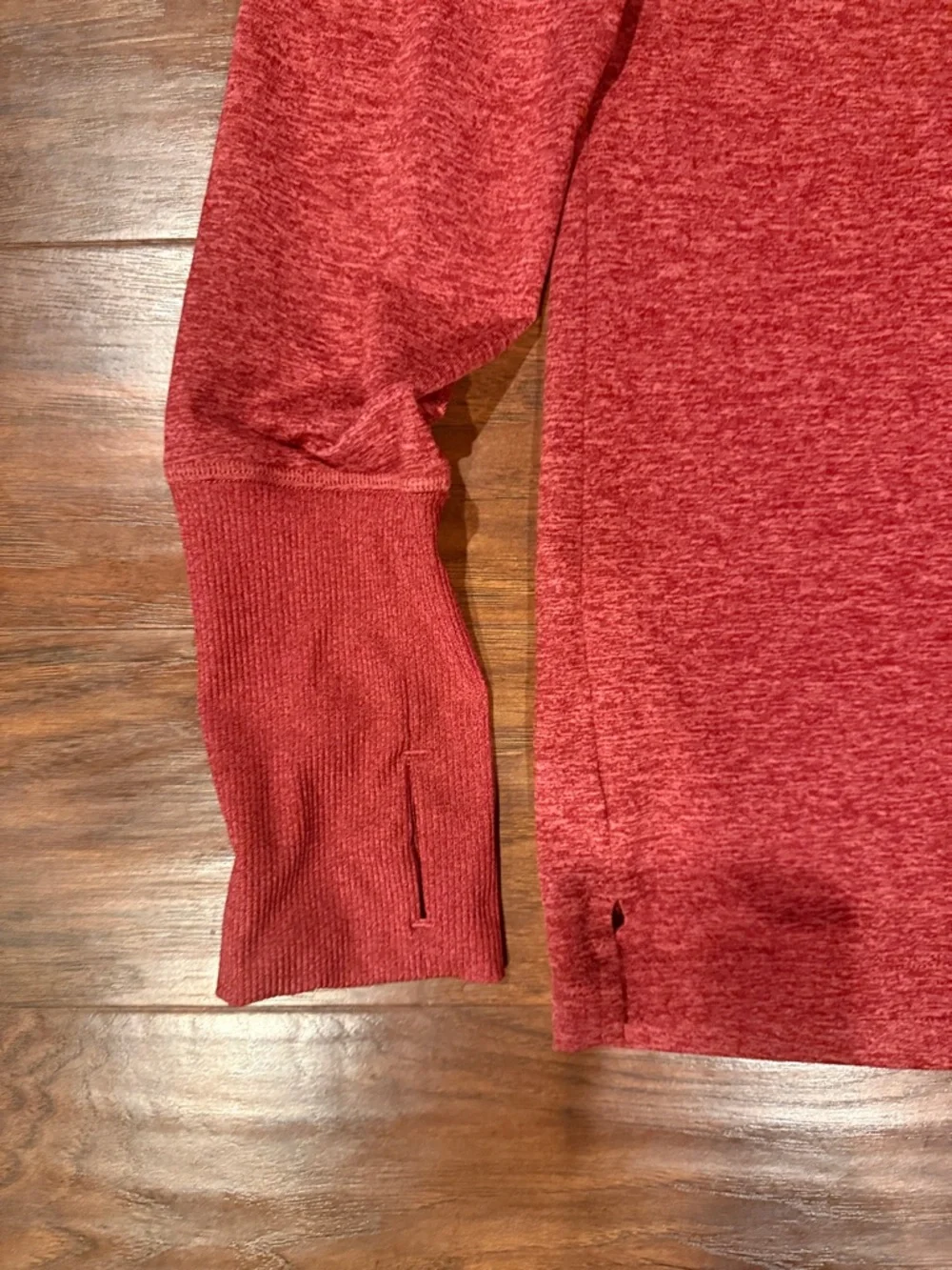 Nike Heathered Red Quarter-Zip Top with White Swoosh- large NWOT